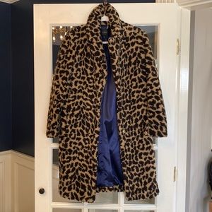 J Crew Leopard Teddy Coat